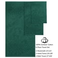 thumbnail image 4 of Feather and Stitch Premium 100% Cotton 6-Piece Towel Set, Hunter Green – Soft, Plush, and Absorbent Bathroom Towels, 4 of 5