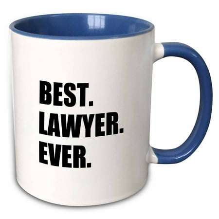 3dRose Best Lawyer Ever - fun job pride gift for worlds greatest law worker - Two Tone Blue Mug, (Best Alternative Jobs For Lawyers)