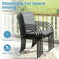 thumbnail image 2 of Vicllax Outdoor Dining Chair Patio Chairs Stacking Metal Modern for Deck Garden, Set of 6, Gray, 2 of 9