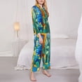 thumbnail image 3 of Balery Bright Paper Cactus Scene Conjunto de Pijama con Estampado para Mujer, Conjunto de Dos Piezas con Manga Larga, Ropa de Dormir Suave con Bolsillos, Pijamas Cómodos-Small, 3 of 7