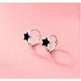 thumbnail image 4 of Solid 925 Sterling Silver Black Star Huggie Earrings Hoops for Women Teens Small Star Hoop Earrings Cartilage Helix Earrings, 4 of 14