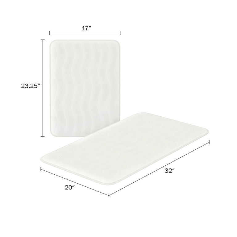 Lavish Home 67-0034-W Coral Fleece Embossed Pattern Memory Foam Bath Mat,  White - 2 Piece, 2 - Kroger