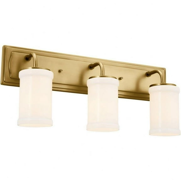 3 Light Vanity Light in Homestead Style-10.25 inches Tall and 6.25 inches Wide-Natural Brass Finish Bailey Street Home 147-Bel-4652868