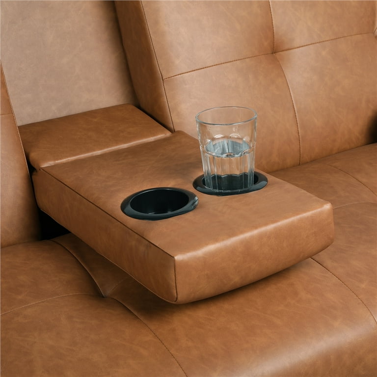 Luxurygoods modern faux leather futon sofa bed home recliner couch online