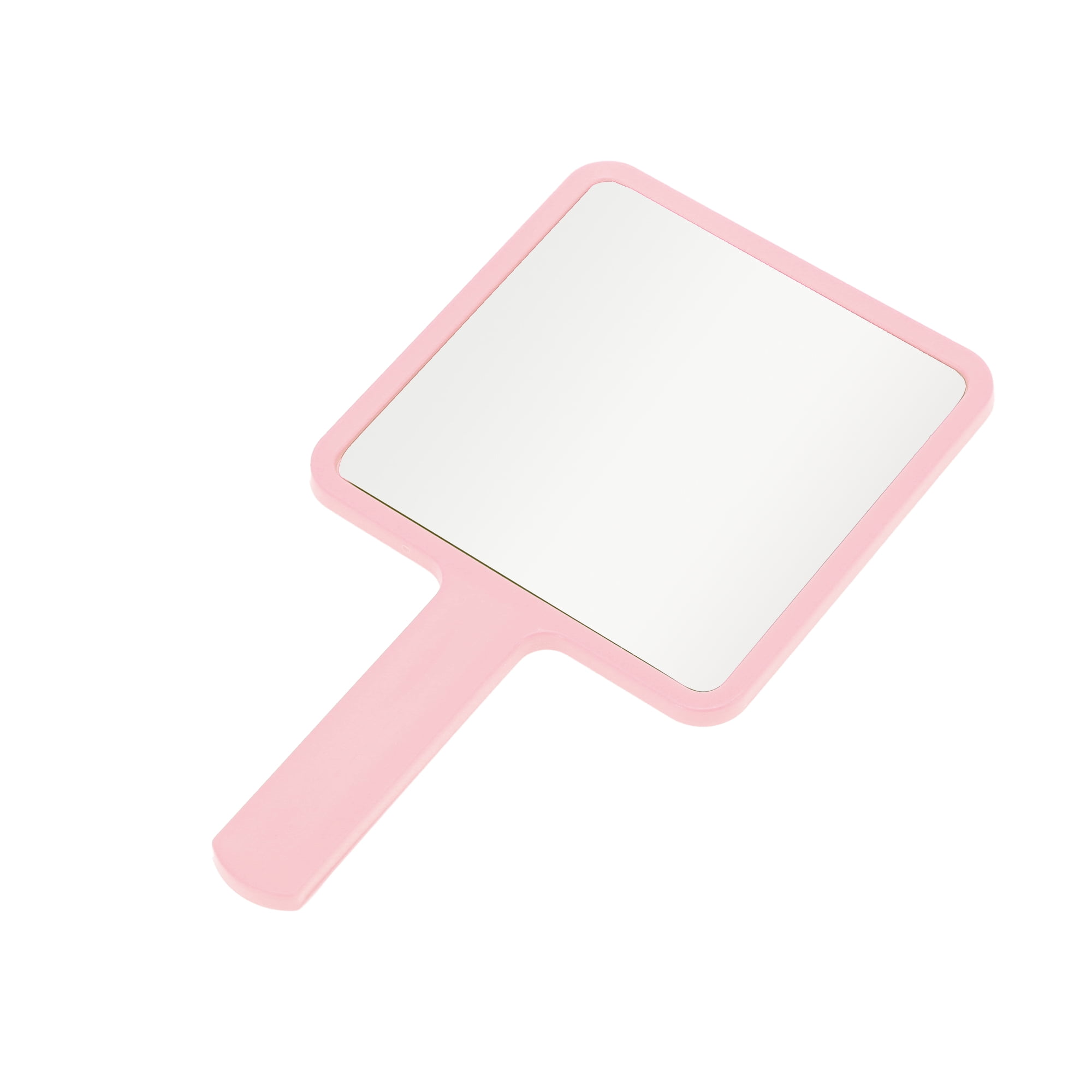 Unique Bargains 2pcs Delicate Square Handheld Mirrors for Personal Grooming Light Pink