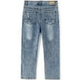 thumbnail image 2 of KIDSCOOL SPACE Little Boy Slim Fit Jeans,Kid Ripped Elastic Band Inside Denim Pants,Light Blue,4-5 Years, 2 of 6