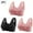 Black, variant on Crunowin Women's Front Button Bra 3 Pack, Solid Color Plus Size Traceless No Underwire Breathable Comfort Daily Underwear Beige XL