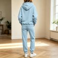 thumbnail image 5 of Women's Pullover Hoodie Sweatsuit 2 Piece Set Long Sleeve Hooded Sweatshirt Straight Leg Sweatpants Athletic Jogging Tracksuit with Pockets Sky Blue XL, 5 of 6