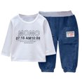 thumbnail image 4 of MEZZALL Warm Outfit Children Outfits Suits Clothes Sets Baby Winter 3PCS Outfits Child Long Sleeve Sweatshirt Trousers Sets Trendy Dailywear, Blue, 12-18 Months, 4 of 4