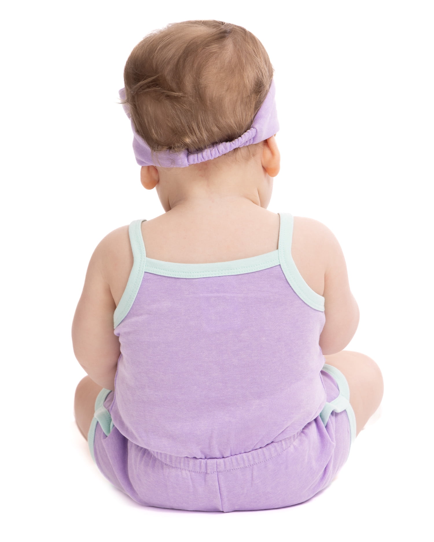 Mustang Baby Girls Sleeveless Graphic Romper with Matching Bow Headband, Sizes 0/3M-24M