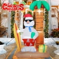 thumbnail image 2 of PayUSD 8 FT Christmas Inflatable Surfing Snowman Lawn Outdoor Decorations, Blow up Snowman with Gift, Built-in LED Lights, Xmas Decor Holiday Indoor Outdoor Party Garden Yard Decoration, 2 of 9
