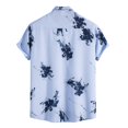 thumbnail image 2 of Camisas De Compresion Camisa de manga corta con solapa y hebilla de bolsillo con impresión digital 3D para hombre (White, 3XL), 2 of 7