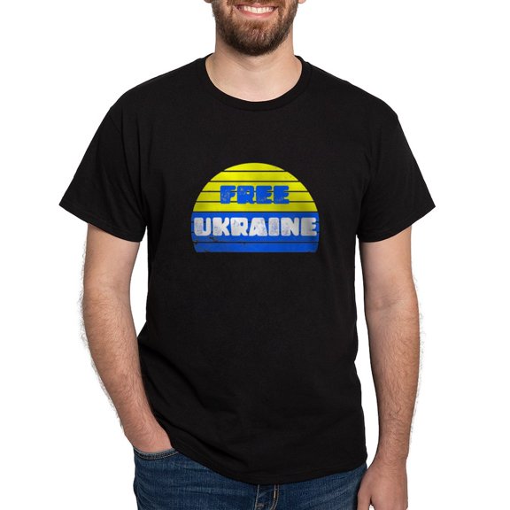 CafePress - Free Ukraine Men's Value T Shirt - Men's Classic Graphic Cotton T-Shirt