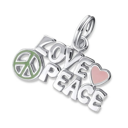 Enamel Love Letter Charm Sterling Silver