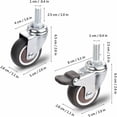 thumbnail image 4 of Ruedas giratorias, 2 ruedas con freno + 2 ruedas sin freno, M10 x 25 mm, ruedas pequeñas, resistentes, de PU, para muebles., 4 of 5