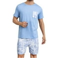 thumbnail image 1 of Pijamas de verano para hombre, jersey de cuello redondo, pantalones cortos de manga corta, ropa de casa, pijamas holgados para hombre, pantalones cortos, pijamas y pantalones cortos para hombre, 1 of 6