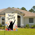 thumbnail image 2 of Jbralid Hello Spring Black Cat With Flowers Garden Flag For Spring Summer Home Outdoor Garden Yard Door Decor 12x18 inch, 2 of 5