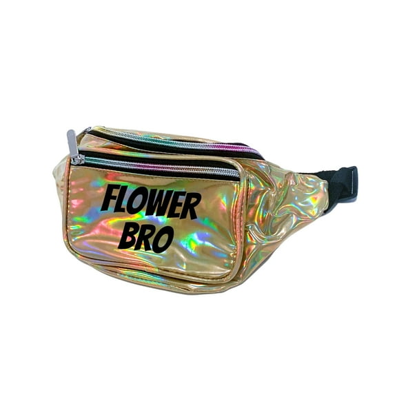 Flower Bro Gold Holographic Metallic Fanny Pack