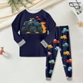 thumbnail image 2 of NOLDARES Toddler Kid Boy Clothes 2-Piece Graphic Print Long Sleeve Tee Sweatshirt Tops Elastic Waist Joggers Pants Fall Winter Outfits Clothing(Black,9-10 Y), 2 of 9