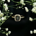 thumbnail image 5 of Rosec Jewels Lab Grown Black Diamond Emerald Cut Engagement Ring with Halo - 6X8mm - AAAA Grade - Black and White Diamond Ring, 18K Yellow Gold, US 11.00, 5 of 7