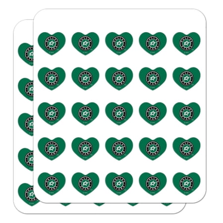 NHL Dallas Stars Logo Heart Shaped Planner Calendar Scrapbook Craft Stickers