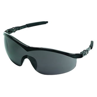 MCR TK110 Crews Tomahawk Safety Glasses - Black Frame, Clear Scratch-Resistant Polycarbonate Lens, UV Protection