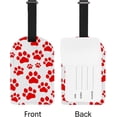 thumbnail image 5 of Luggage Tag Red Paw Full Back Privacy Name ID Card Suitcase Labels Leather Travel Tags 2 Pack Decoration, 5 of 6