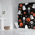 thumbnail image 2 of Halloween Pumpkin Skull Pattern Shower Curtain 72"x72" ,Bathroom Decorative Shower Curtains Set with 12 Hooks,Modern Waterproof Washable Shower Curtain, 2 of 6