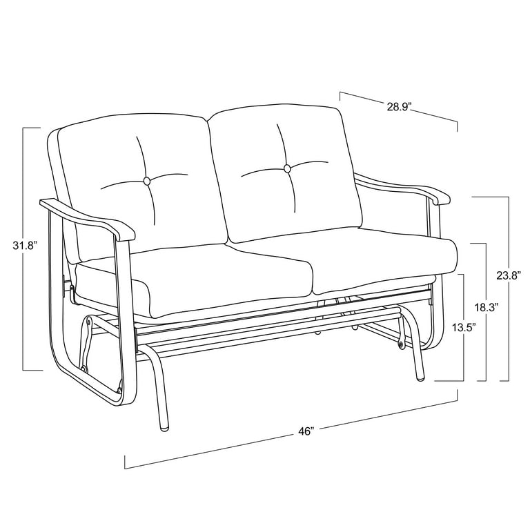 Mainstays belden park outdoor loveseat outlet glider with cushion