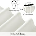 thumbnail image 4 of White Long Linen Shower Curtain, 96 Inch Fabric Shower Curtain with 12 Metal Hooks, Waterproof Heavy Duty Polyester, Button Hole Design, Machine Washable for Bathroom Hotel, W72xL96, 4 of 14