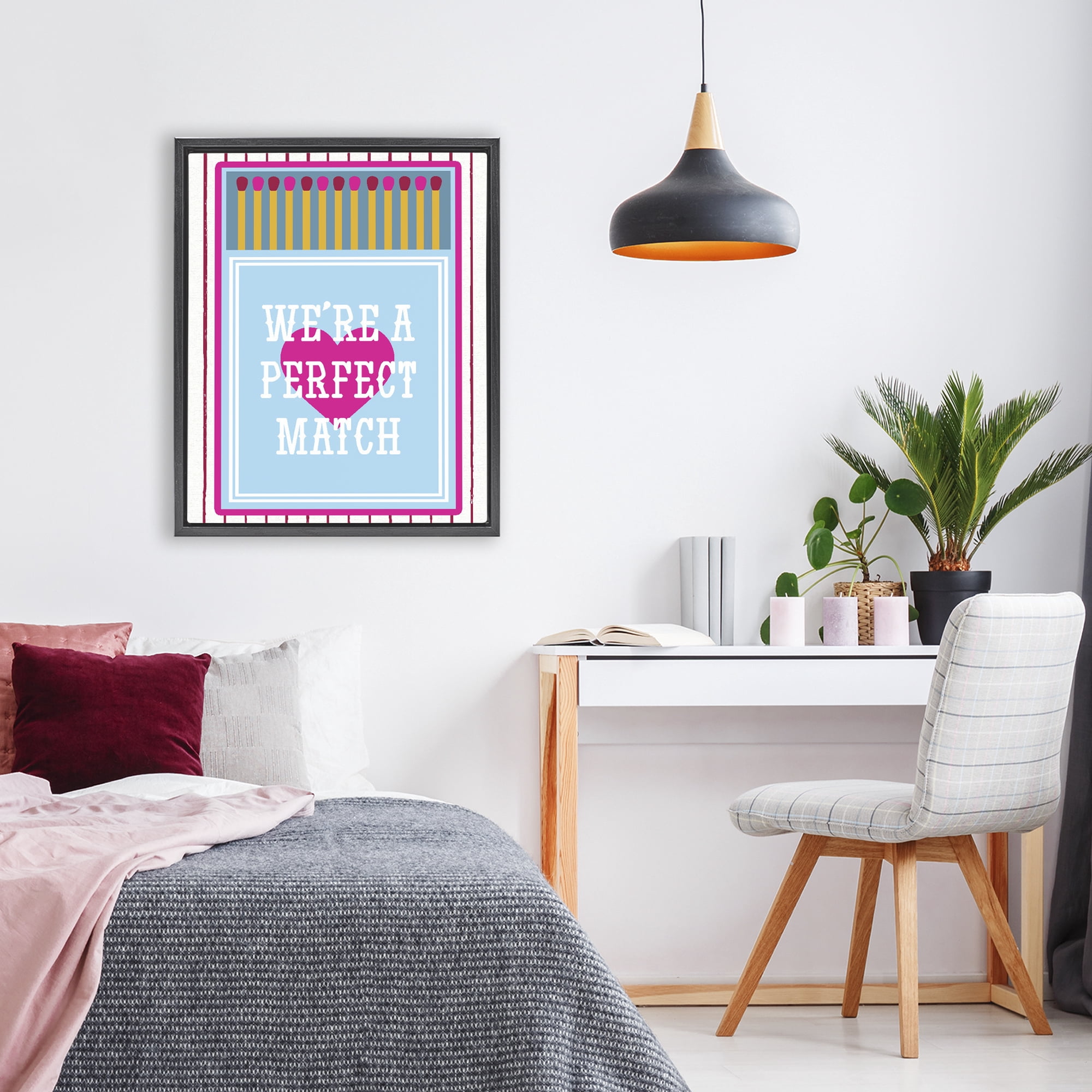 Stupell Industries We're A Perfect Match Black Framed Floater Canvas Wall Art, design by Lil' Rue