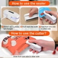 thumbnail image 3 of Mini Sellador de Bolsas Recargable, Sellador Térmico 2 en 1 con Cortador para Bolsas de Patatas Fritas, Almacenamiento Portátil de Alimentos, Frescura para Aperitivos, 3 of 5
