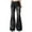 Black@GC@, variant on CONZONE Womens Flared Jeans Floral Embroidery Jeans for Women Trendy Buttons Fashion Wide Leg Fall Winter Denim Pants With Pocket