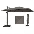 thumbnail image 1 of Parasol Déporté de 10 Pi pour Patio avec Base Lestée, Rotation à 360° et 5 Réglages d'Inclinaison, Auvent en Polyester Gris Foncé UPF30+ pour Terrasse, Jardin, au Bord de la Piscine et Salle à Manger Extérieure, 1 of 7