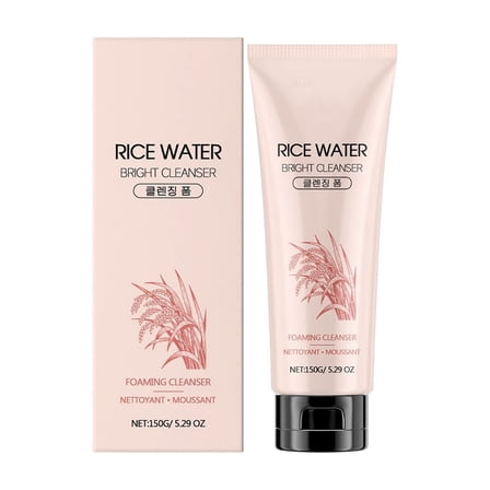 Rice Water Brighten Cleaner - Cleansing Foam with Rice Water for Brighten the Skin | Soap Wort for Deep Cleansing |Moringa Oil for Moisturization | Face Wash for Men and Women