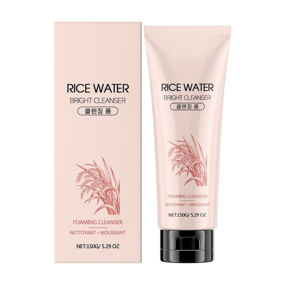 Rice Water Brighten Cleaner - Cleansing Foam with Rice Water for Brighten the Skin | Soap Wort for Deep Cleansing |Moringa Oil for Moisturization | Face Wash for Men and Women