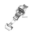 thumbnail image 2 of Push Button Folding Deployment Clasp Solid Steel Buckle for 14mm Leather Watch Strap, Silver Tone, 2 of 5