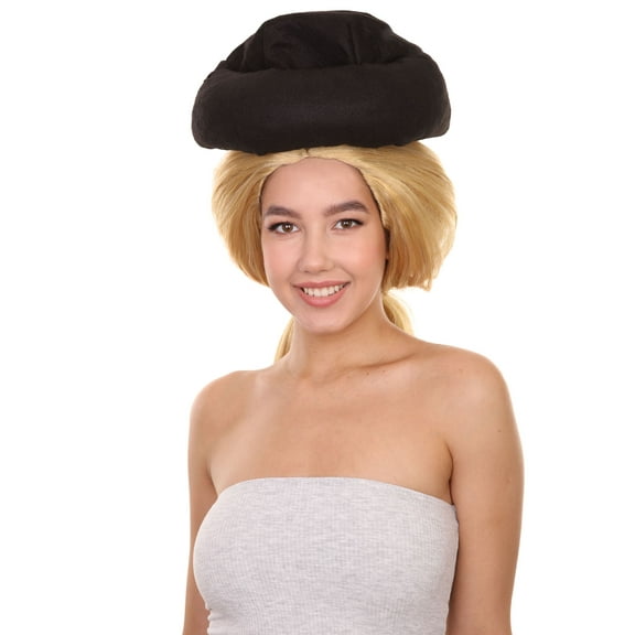 Early Man Goona with Hat Wig | Blonde TV/Movie Fancy Cosplay Halloween Wig | Premium Breathable Capless Cap