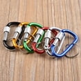 thumbnail image 1 of Aluminum Carabiner Clips 6PCS D Shape, Carabiner Hooks with 5PCS Key Rings Alloy Keychain Buckles（Color random delivery）, 1 of 5
