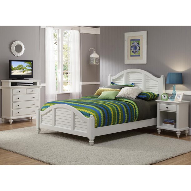 Home Styles Bermuda Queen Low Profile Bed White