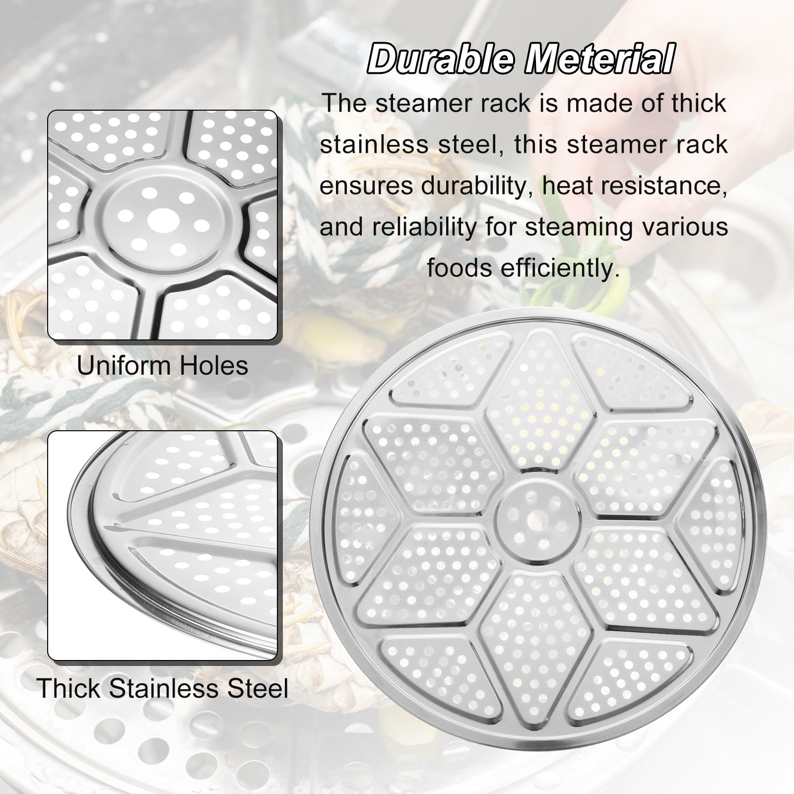 Unique Bargains Stainless Steel Steamer Rack Pot Steaming Tray for Pressure Cooker 17.3"
