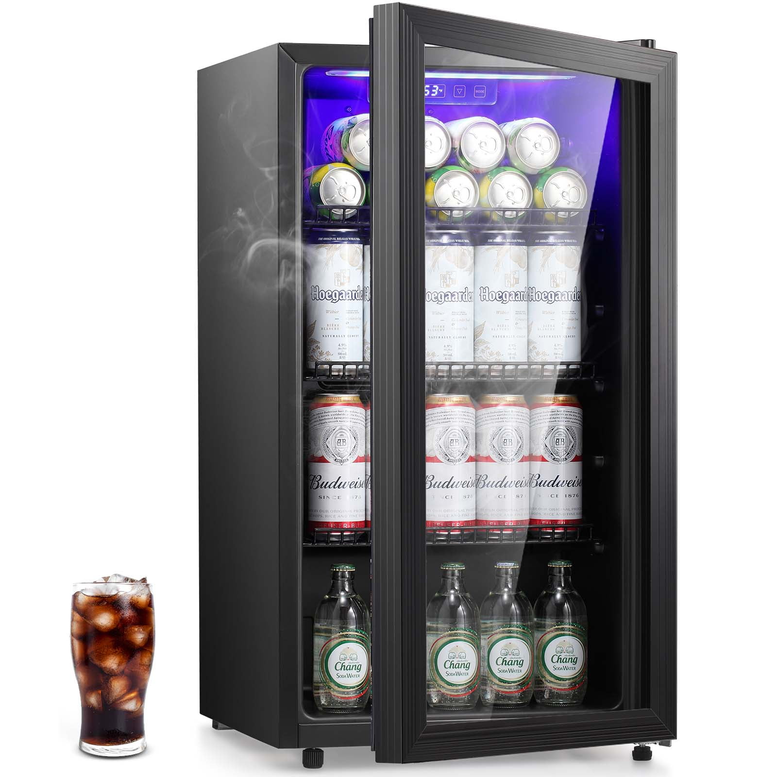 AGLUCKY Beverage Refrigerator Cooler 125 Can Mini Fridge Soda or Beer