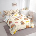 thumbnail image 2 of Manfei Cartoon Animals 7pcs Queen Bedding,Lovely Daily Capybara Print Bedding Comforter Set Queen,Beige,Polkadot Reversible, 2 of 7