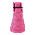 thumbnail image 3 of Fgnfyis Women Sun Shade Hat Korean Style Open Top Wide Brim Foldable Sunscreen Sun Cap Hot Pink, 3 of 4