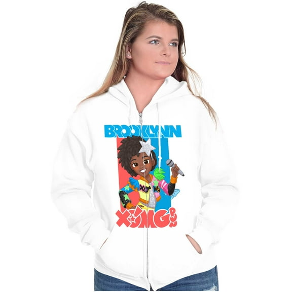 XOMG POP Band Brooklynn Cartoon Fan Women Plus Size Zipper Hoodie Brisco Brands 2X