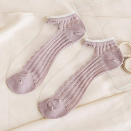 

DAETIROS Party Funny Comfortable Quick Drying Patchwork Embroidered Soft Stretch Socks Pink