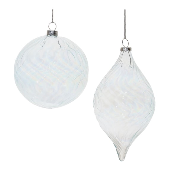 Melrose Ribbed Wavy Christmas Ball and Drop Ornaments - 6.75" - Gold - 6ct