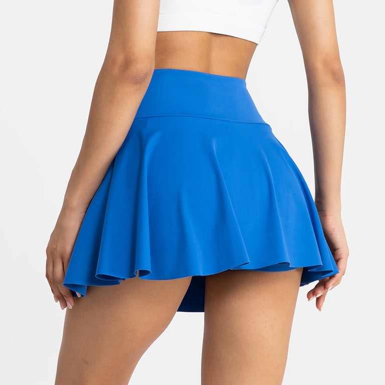 Women's 2-in-1 Tennis Skirt with Shorts - Breathable Nylon Spandex
