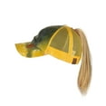thumbnail image 3 of C.C Ponycap Messy High Bun Ponytail Adjustable Mesh Trucker Baseball Cap Hat, Tie Dye Mustard, 3 of 4