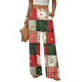thumbnail image 2 of 2026 Women's Loose Fit Christmas Print Pajama Pants for Sleep and Casual Home Wear Comfy Long Wide Leg Lounge Pants, 2 of 5